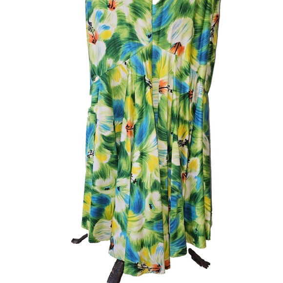 Vintage 50s 60s Kamehameha Hawaiian Mermaid Maxi Dress with Flutter Sleeves Sz S - Picture 14 of 16